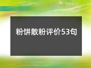 粉餅散粉評價53句