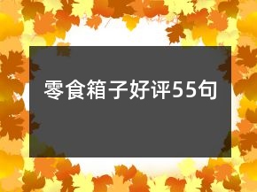 零食箱子好評55句
