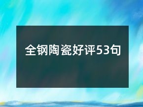 全鋼陶瓷好評53句