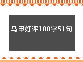 馬甲好評100字51句