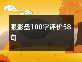 眼影盤100字評價58句
