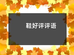 鞋好評(píng)評(píng)語(yǔ)