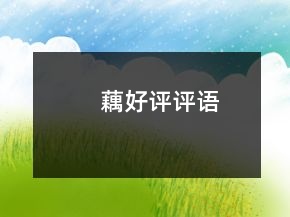 藕好評評語