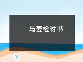 與妻檢討書