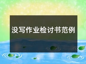 沒(méi)寫(xiě)作業(yè)檢討書(shū)范例