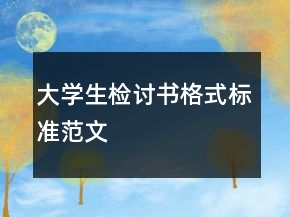 大學生檢討書格式標準范文