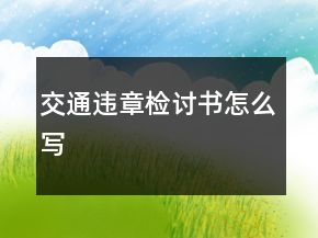 交通違章檢討書怎么寫
