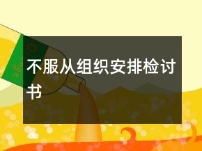 不服從組織安排檢討書