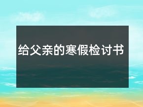 給父親的寒假檢討書