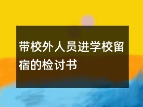 帶校外人員進學校留宿的檢討書