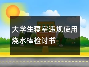 大學(xué)生寢室違規(guī)使用燒水棒檢討書