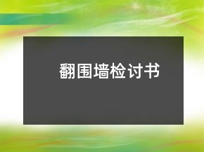 翻圍墻檢討書