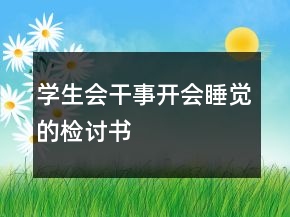 學(xué)生會干事開會睡覺的檢討書