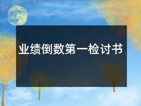 業(yè)績倒數(shù)第一檢討書