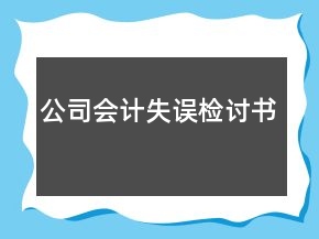 公司會(huì)計(jì)失誤檢討書