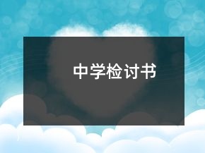 中學(xué)檢討書