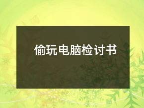 偷玩電腦檢討書