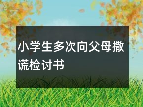 小學(xué)生多次向父母撒謊檢討書