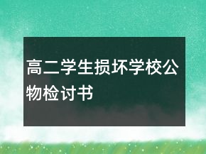 高二學(xué)生損壞學(xué)校公物檢討書