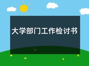 大學部門工作檢討書