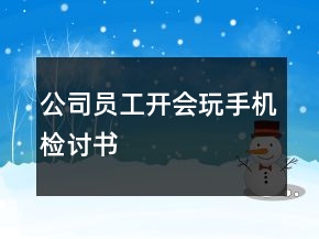 公司員工開(kāi)會(huì)玩手機(jī)檢討書