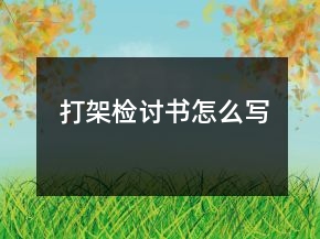 打架檢討書(shū)怎么寫