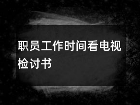 職員工作時間看電視檢討書