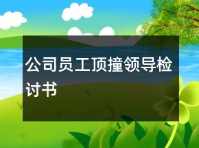 公司員工頂撞領(lǐng)導(dǎo)檢討書(shū)