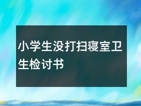 小學生沒打掃寢室衛(wèi)生檢討書