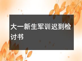 大一新生軍訓(xùn)遲到檢討書(shū)
