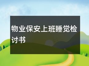 物業(yè)保安上班睡覺檢討書