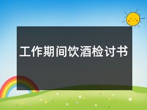 工作期間飲酒檢討書