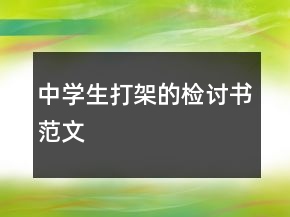 中學(xué)生打架的檢討書范文