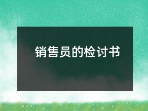 銷售員的檢討書