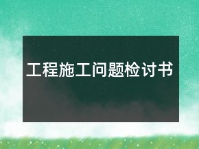 工程施工問題檢討書