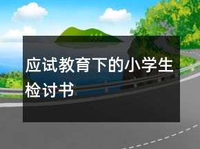 應(yīng)試教育下的小學生檢討書
