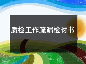 質(zhì)檢工作疏漏檢討書