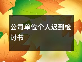 公司單位個(gè)人遲到檢討書