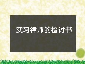實(shí)習(xí)律師的檢討書