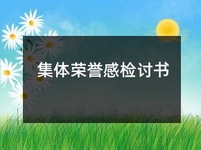 集體榮譽(yù)感檢討書