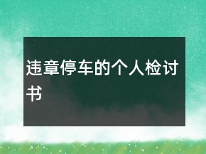 違章停車的個人檢討書