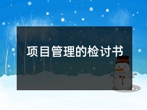 項目管理的檢討書