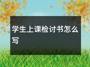 學(xué)生上課檢討書怎么寫