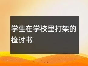 學(xué)生在學(xué)校里打架的檢討書