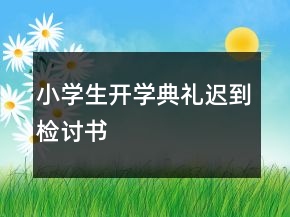 小學(xué)生開學(xué)典禮遲到檢討書