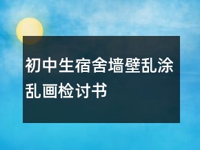 初中生宿舍墻壁亂涂亂畫檢討書