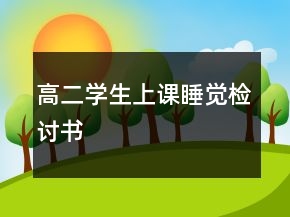 高二學(xué)生上課睡覺(jué)檢討書(shū)