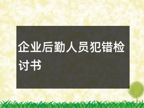 企業(yè)后勤人員犯錯(cuò)檢討書