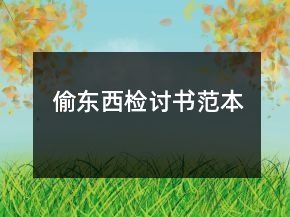 偷東西檢討書范本