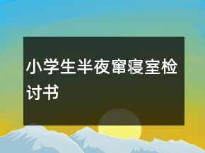 小學(xué)生半夜竄寢室檢討書(shū)